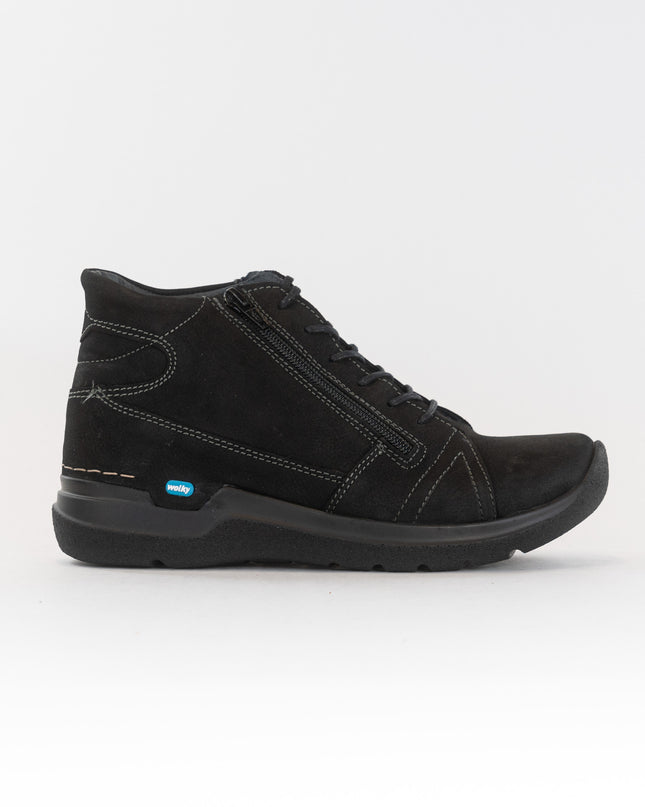 Wolky Why (Women's) - Black Nubuck Leather